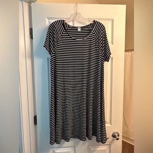 Old Navy 🖤 Jersey Swing Dress Black White Stripe XL